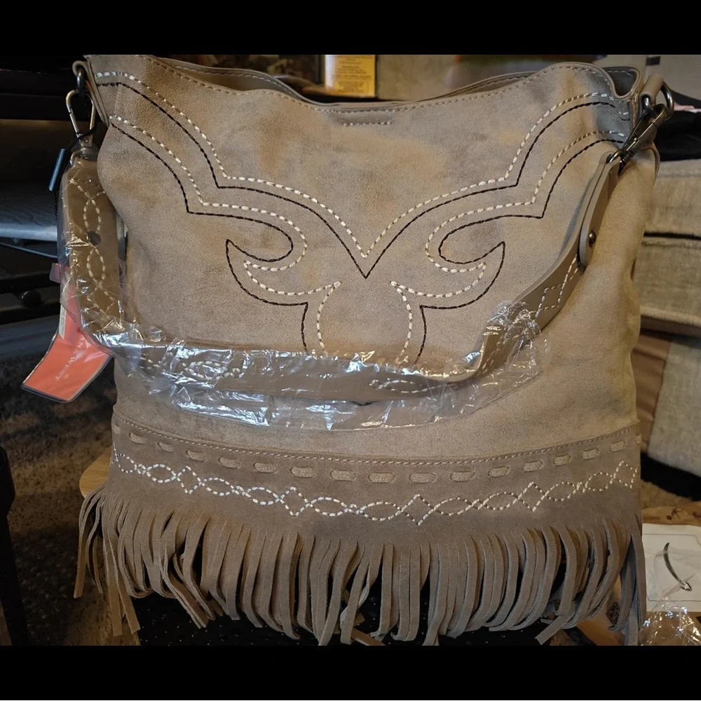 Western Fringe Embroidered Shoulder Bag